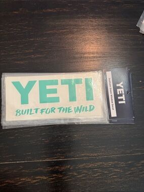 Yeti Bold Logo Built for the wild Window Decal Graphic in Seafoam Green New